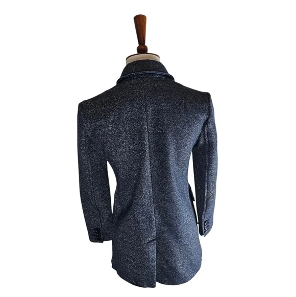 Banana Republic Wool Casual Blue Blazer Jacket 2 Petite Preowned - Picture 3 of 9